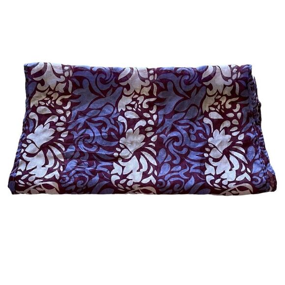 2 for $30 Boho Oversized Lavender/ Purple Floral Printed Fringe Scarf - Picture 2 of 6